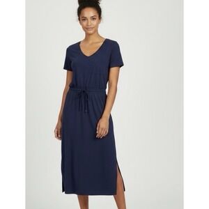 Boden Navy V-Neck Midi Dress